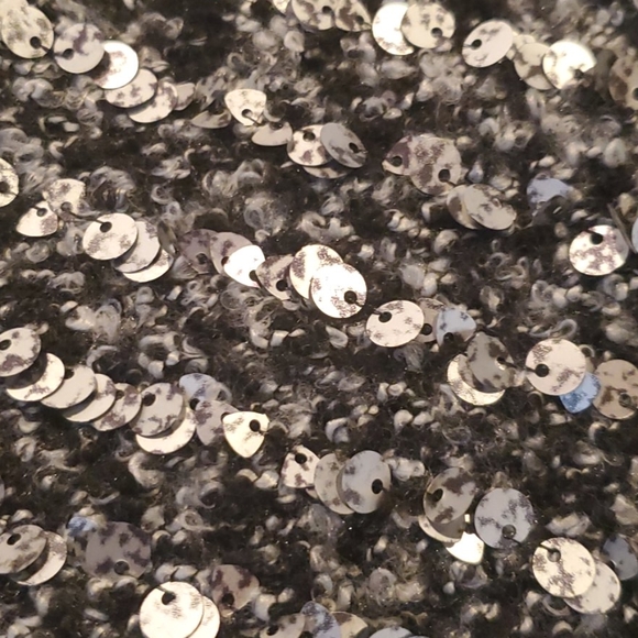 H&M black/ gray tweed sequin metallic cardigan sweater XS - Picture 7 of 7